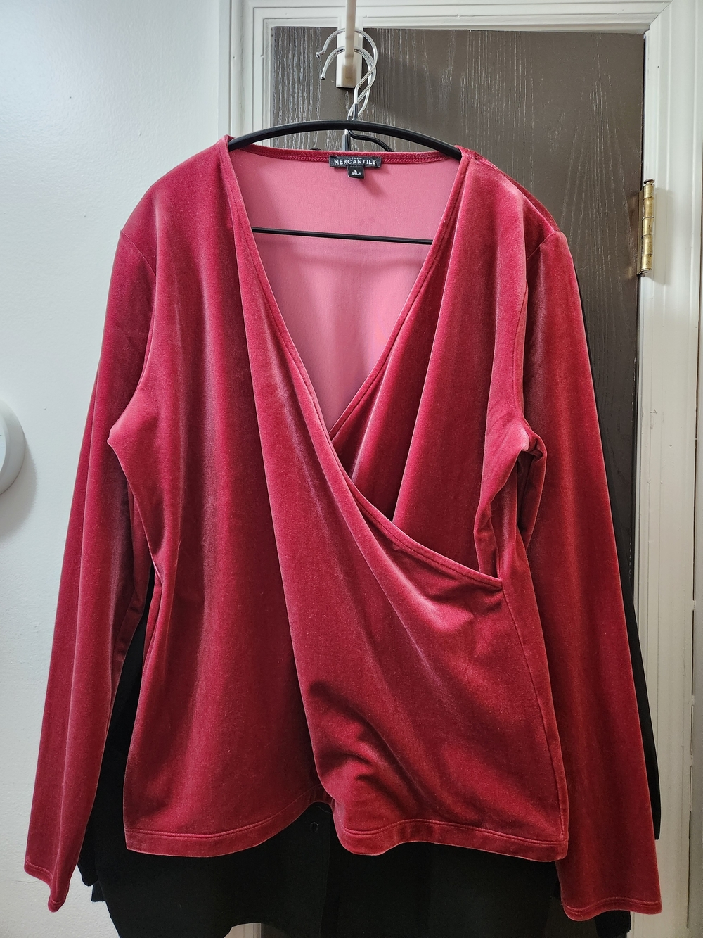 J. Crew Factory Velvet Wrap Top in Red